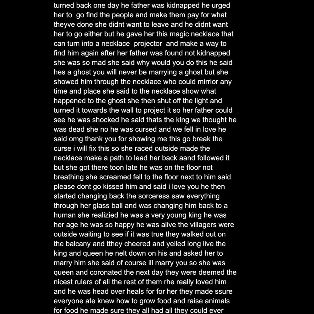 Storie I wrote number 1